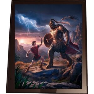 David and Goliath In A Glass Front Frame 8x10 Picture AI wall